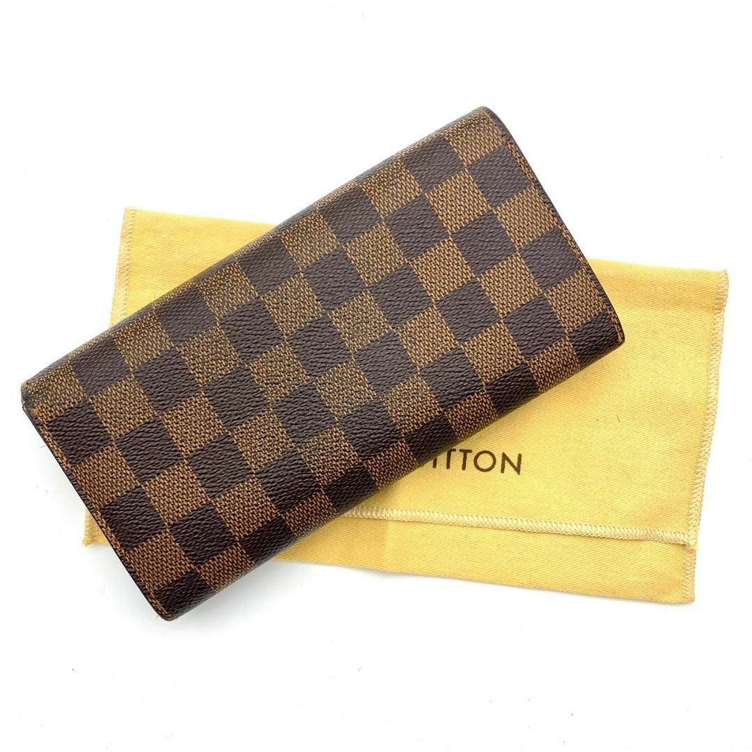 LOUIS VUITTON(ルイヴィトン)の【極美品】ルイヴィトン ダミエ　ポルトフォイユ サラ 長財布　ブラウン レディースのファッション小物(財布)の商品写真