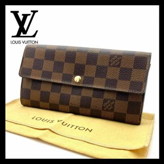 ルイヴィトン(LOUIS VUITTON)の【極美品】ルイヴィトン ダミエ　ポルトフォイユ サラ 長財布　ブラウン(財布)