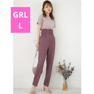 GRL - GRL スクエアバックルベルト付きテーパードパンツ gm210 L