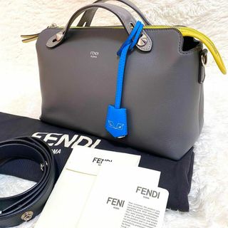 フェンディ(FENDI)の【美品】FENDI  バイザウェイ ショルダーバック　2way グレー(ショルダーバッグ)