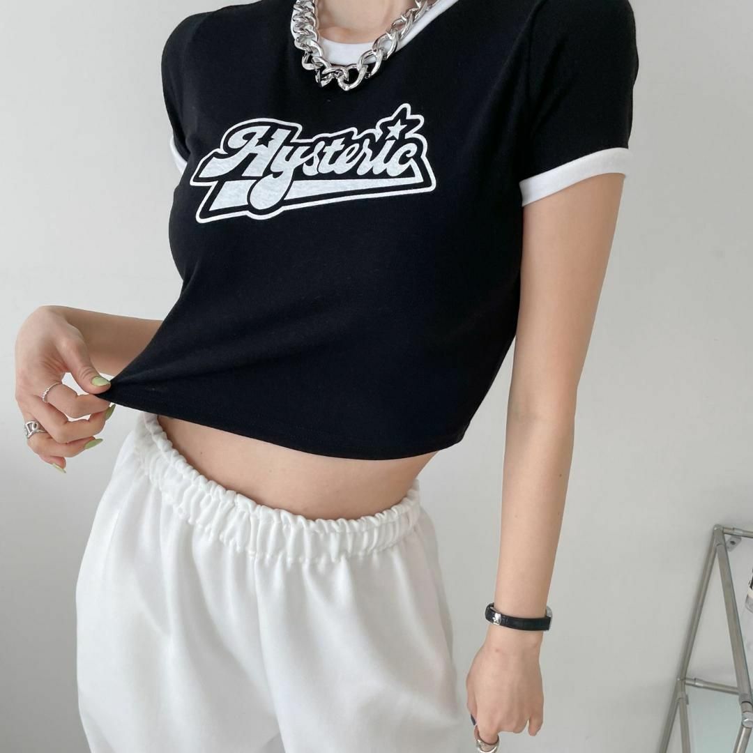ヒステリッククロップ ティー インナーティ ハーフパルティ 韓国 ストリート レディースのトップス(Tシャツ(半袖/袖なし))の商品写真