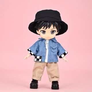 オビツ11 私服 3点セット 市松 上下 セット ねんどろいど 人形 ドール(その他)