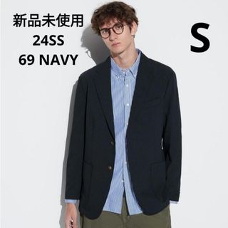 ユニクロ(UNIQLO)の新品未使用 ユニクロ 24SS 感動ブレザー ネイビー Sサイズ(テーラードジャケット)