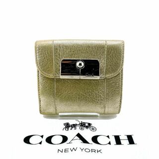 コーチ(COACH)のコーチ 二つ折り財布 レザー シルバー レディース(財布)