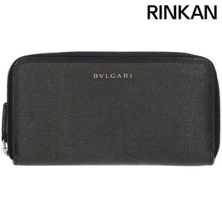 BVLGARI - ブルガリ ロゴラウンドジップレザー財布 メンズ