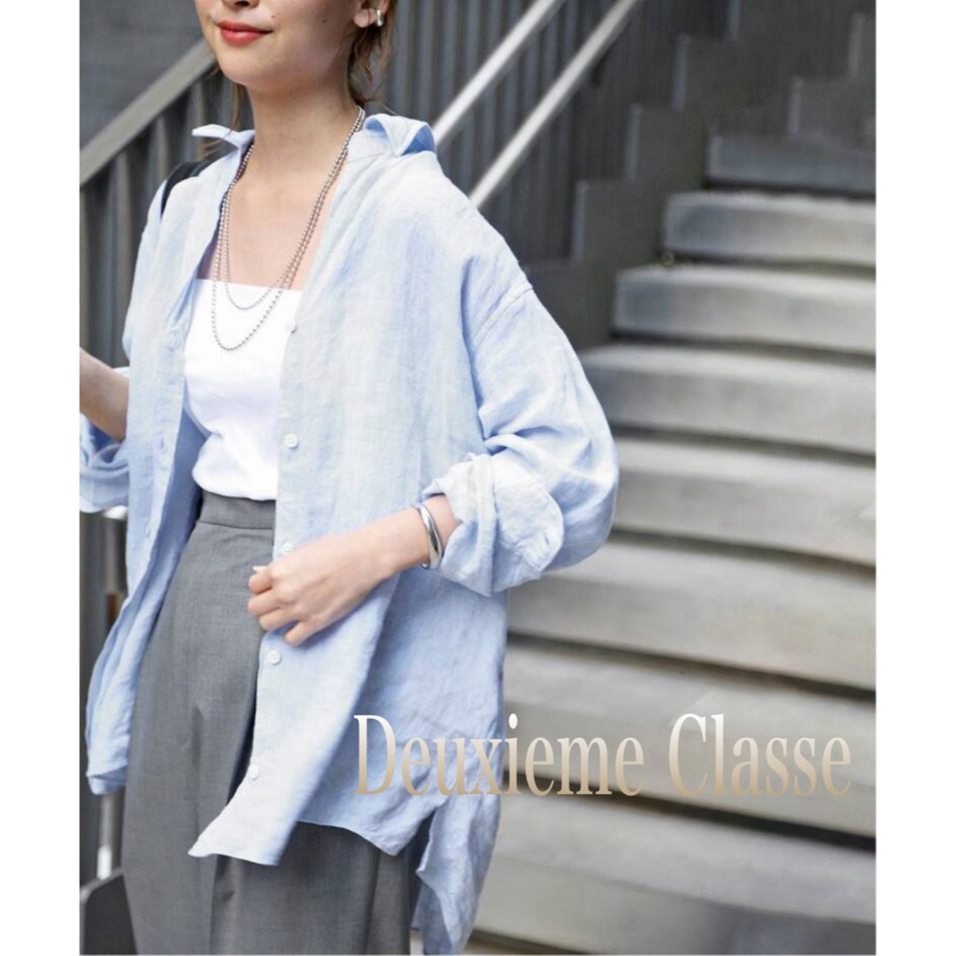 L'Appartement DEUXIEME CLASSE(アパルトモンドゥーズィエムクラス)のDeuxieme Classe★リネンウォッシュシャツ AP STUDIO レディースのトップス(シャツ/ブラウス(長袖/七分))の商品写真