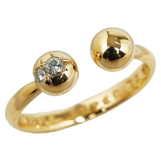 美品 K18YG イエローゴールド リング 指輪 ダイヤ 0.10ct 【1-0146789】(リング(指輪))