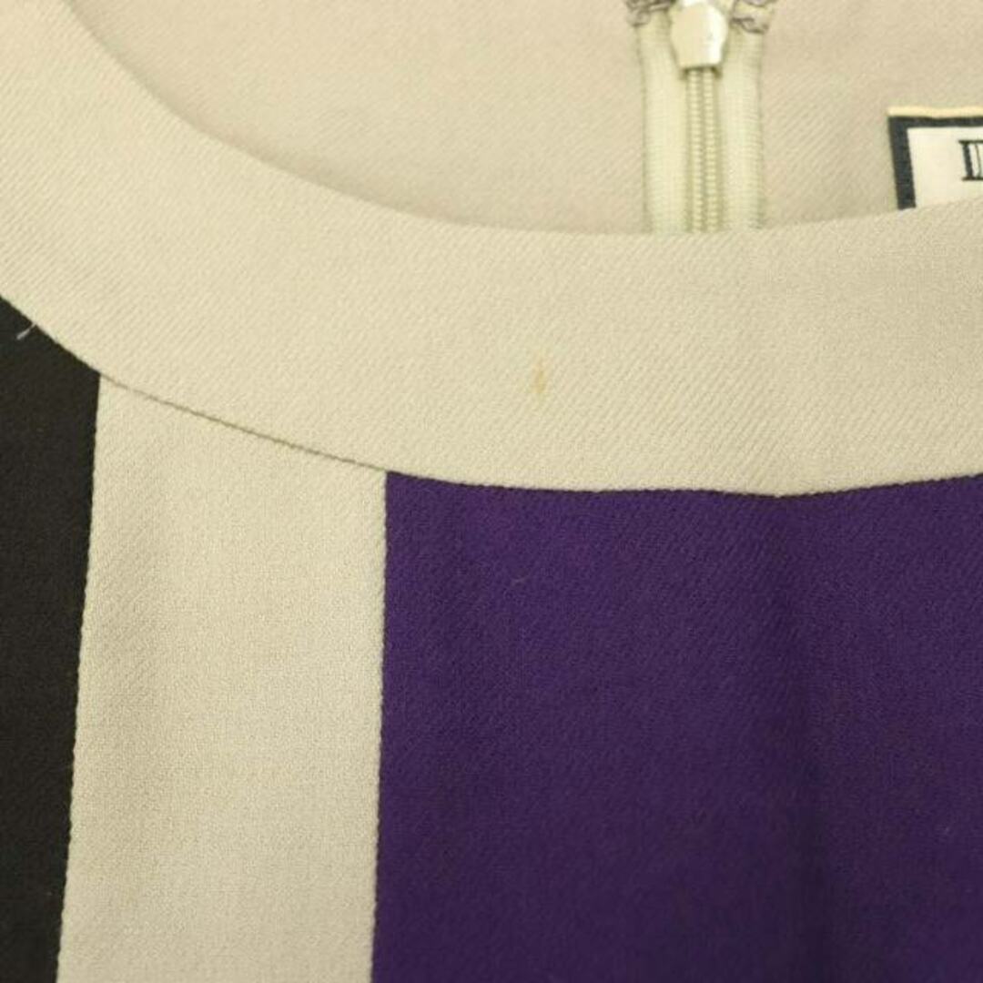 ダイアグラム グレースコンチネンタル ウールワンピース 36 S 紫 ベージュ レディースのワンピース(ひざ丈ワンピース)の商品写真