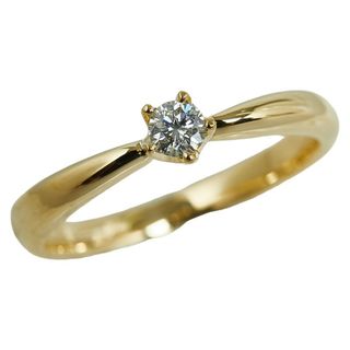 美品 K18YG イエローゴールド リング 指輪 ダイヤ 0.10ct 【1-0146881】(リング(指輪))