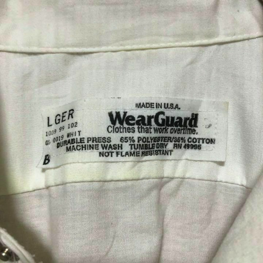 白 ホワイト L オフホワイト USA古着 90s 半袖 ワークシャツ シャツ メンズのトップス(シャツ)の商品写真