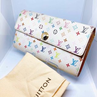 ルイヴィトン(LOUIS VUITTON)の725 ルイヴィトン モノグラム　マルチカラー　白　二つ折り財布　長財布　財布(財布)