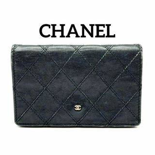 シャネル(CHANEL)のCHANEL ココマーク マトラッセ ビコローレ レザー コインケース ブラック(コインケース)