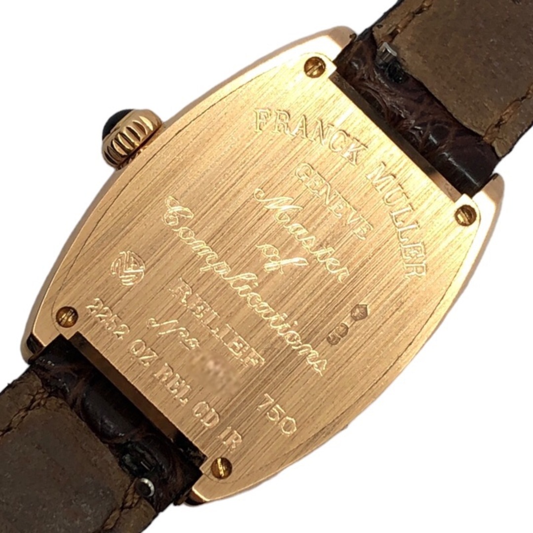 FRANCK MULLER(フランクミュラー)の　フランク・ミュラー FRANCK MULLER トノウカーベックス インターミディエ レリーフ 2252QZRELCD1R ホワイト K18PG/革ベルト クオーツ レディース 腕時計 レディースのファッション小物(腕時計)の商品写真
