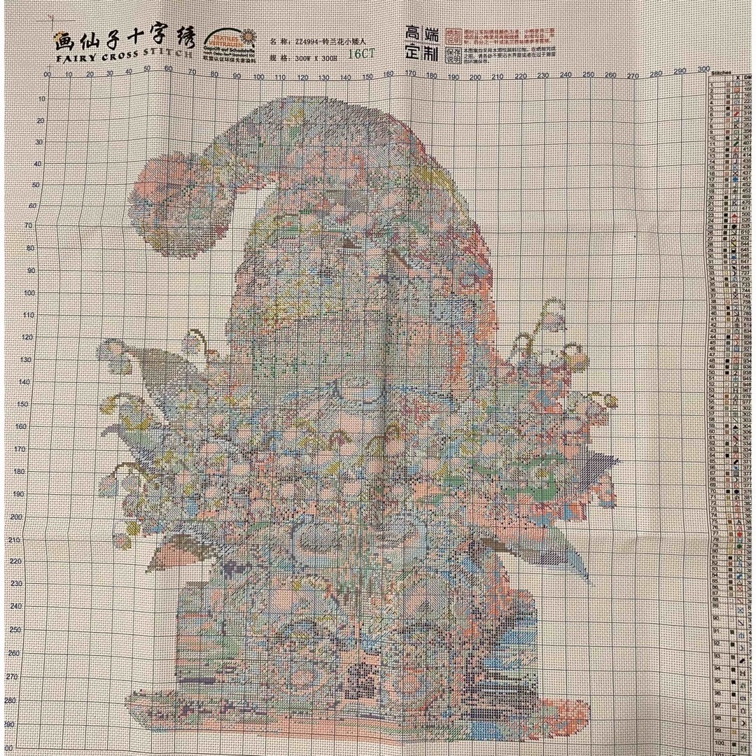クロスステッチキット　鈴蘭小人(16CT、102色、図案印刷あり) ハンドメイドの素材/材料(生地/糸)の商品写真