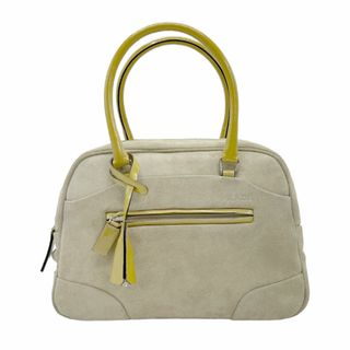 プラダ(PRADA)のプラダ PRADA ハンドバッグ スエード/パテントレザー ベージュ レディース B10727 送料無料【中古】 z0572(ハンドバッグ)