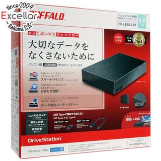 バッファロー(Buffalo)の【新品(開封のみ)】 BUFFALO 外付HDD　HD-LE6U3-BB　6TB　ブラック(PC周辺機器)