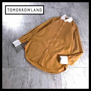 TOMORROWLAND - トゥモローランド 丸襟 ラウンドカラー クレリック ドレス シャツ オレンジ