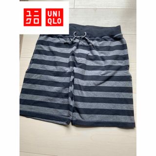 UNIQLO - ユニクロ　カットソーイージー　ショートパンツ　ボーダー　黒　スウェット　部屋着 