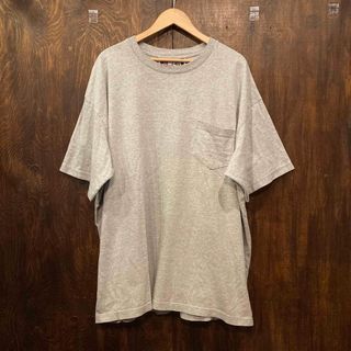 USA古着 ビッグシルエット 半袖T ポケットT 無地 グレー Tシャツ(Tシャツ/カットソー(半袖/袖なし))