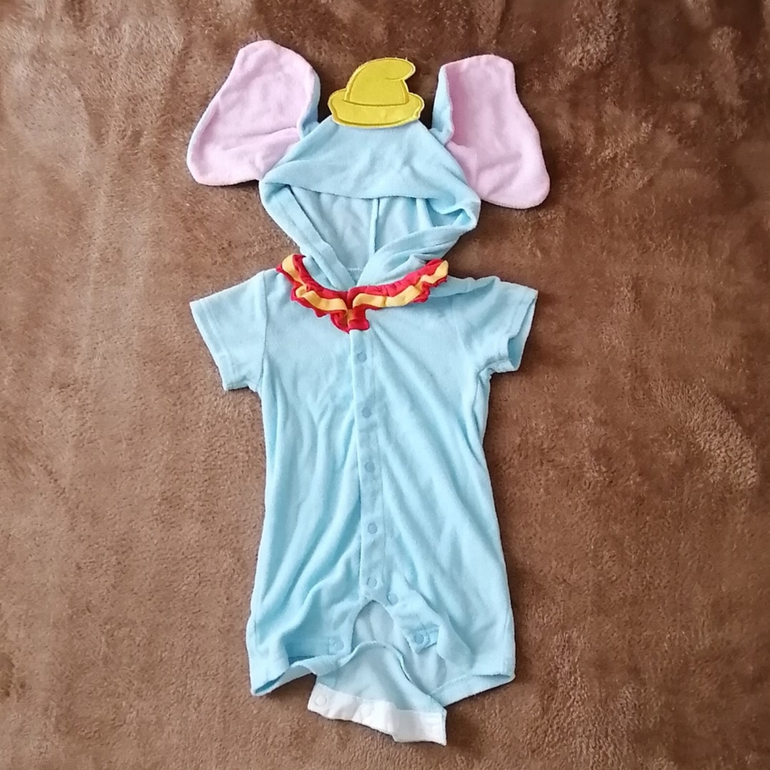 Disney(ディズニー)のダンボ　なりきりロンパース　半袖　70cm　タオル地 キッズ/ベビー/マタニティのベビー服(~85cm)(ロンパース)の商品写真
