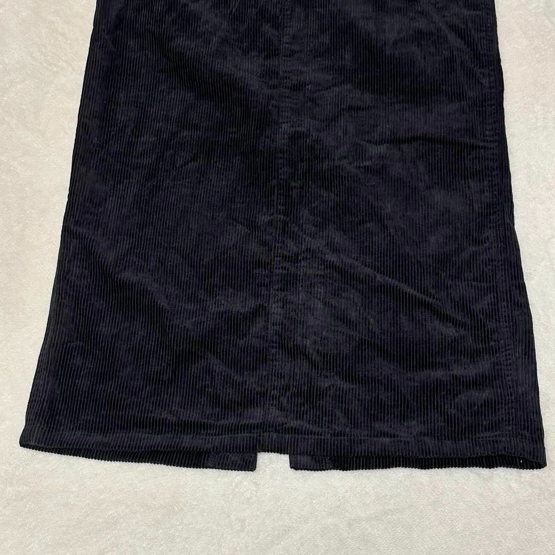 Ranan(ラナン)のRANAN コーデュロイロングスカート　タイト　綿１００％　ブラック　L レディースのスカート(ロングスカート)の商品写真