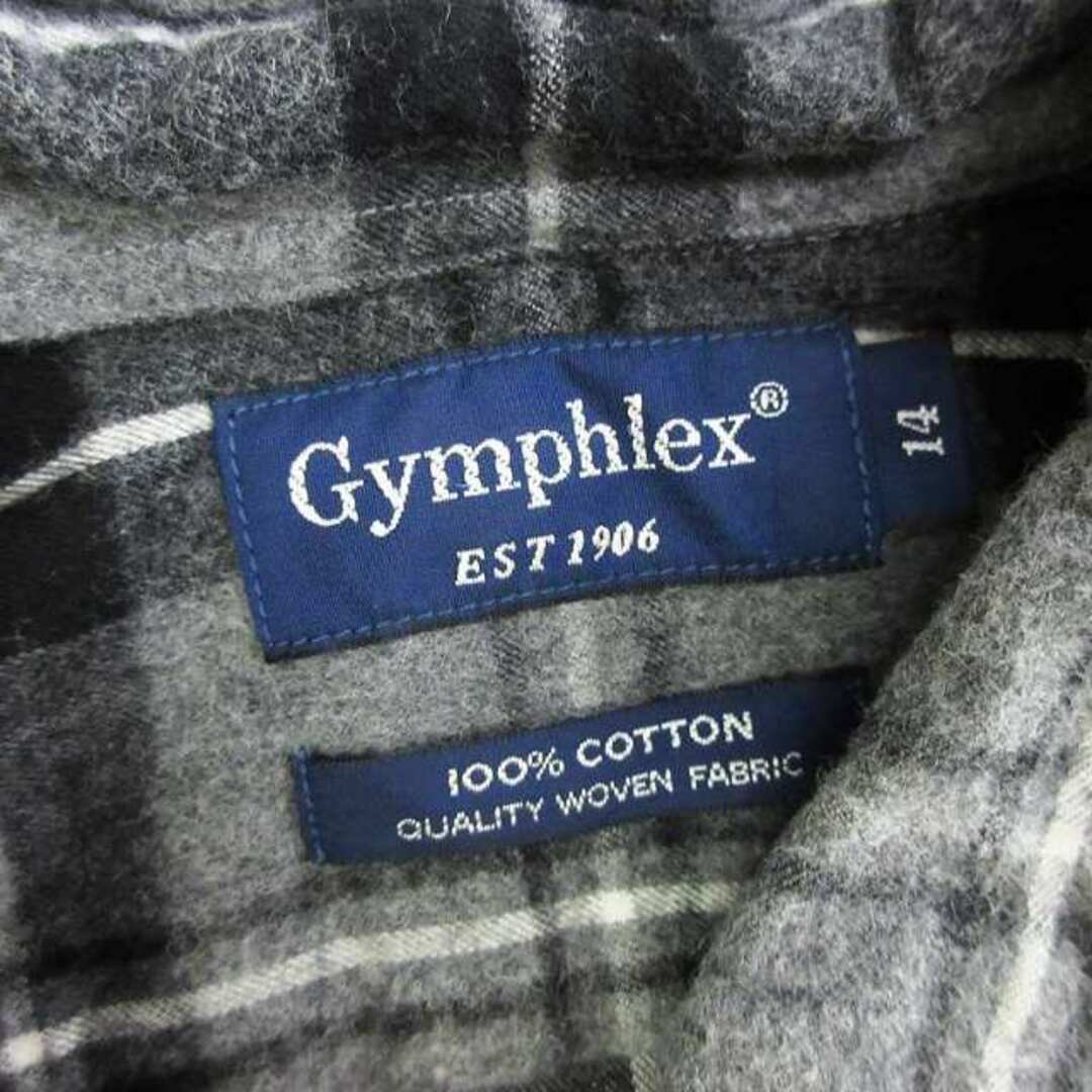 GYMPHLEX(ジムフレックス)のジムフレックス フランネルシャツ 長袖 チェック コットン グレー 14 レディースのトップス(シャツ/ブラウス(長袖/七分))の商品写真