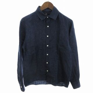 シップス BAIRD McNUTT アイリッシュリネン シャツ 紺 S ■SM