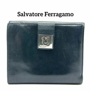 Salvatore Ferragamo - Salvatore Ferragamo ガンチーニ ブラック 二つ折り 財布