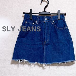 スライ(SLY)のSLY JEANS スライ　ジーンズ　ミニスカート　青　デニム　台形　ブルー(ミニスカート)