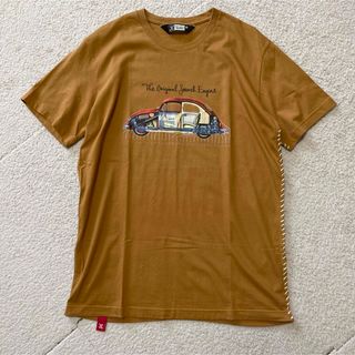 お洒落　Tシャツ　デザインティシャツ　半袖トップス　ブラウン　メンズMサイズ(Tシャツ/カットソー(半袖/袖なし))