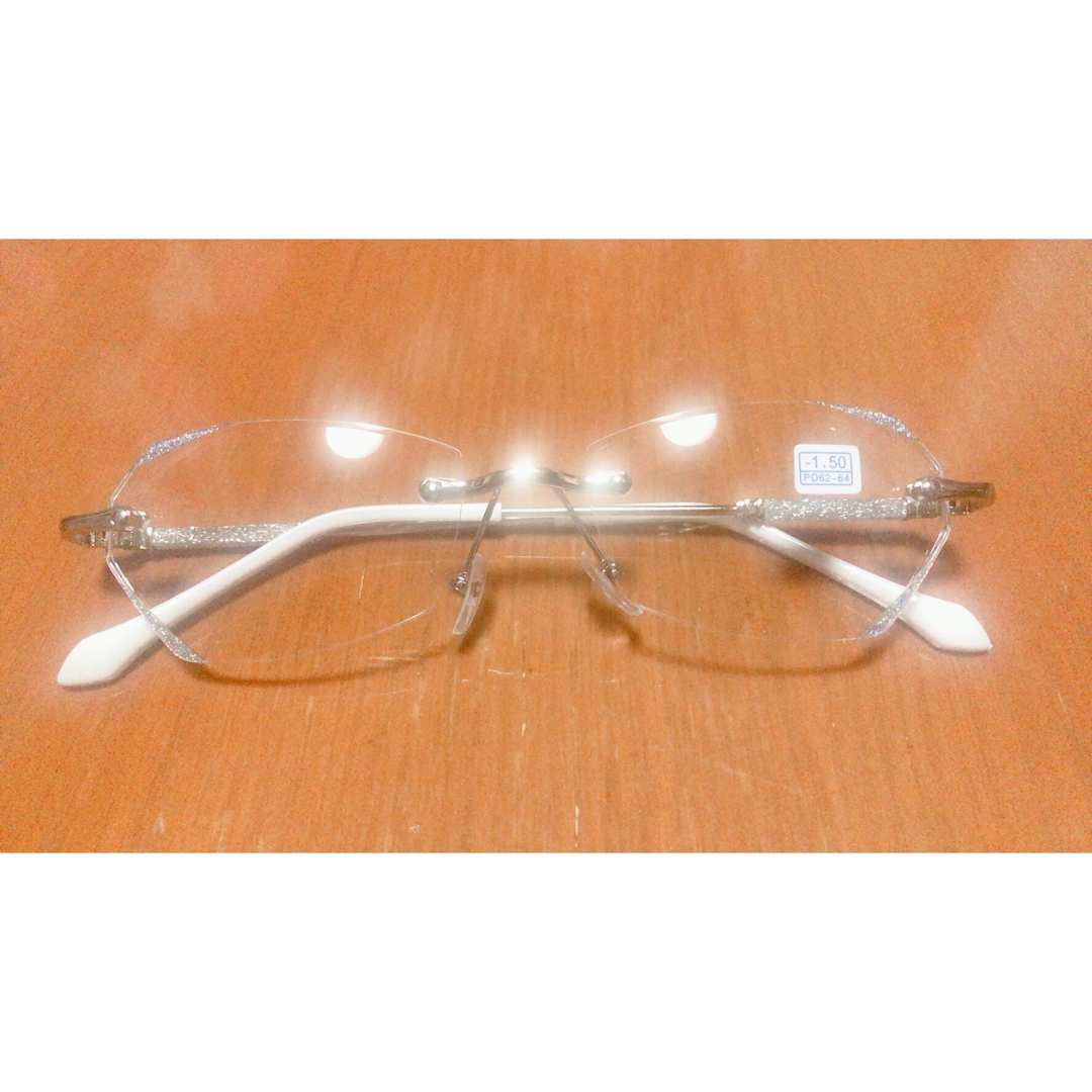 フチなしブルーライトカット老眼鏡　シルバー　-1.5 レディースのレディース その他(その他)の商品写真