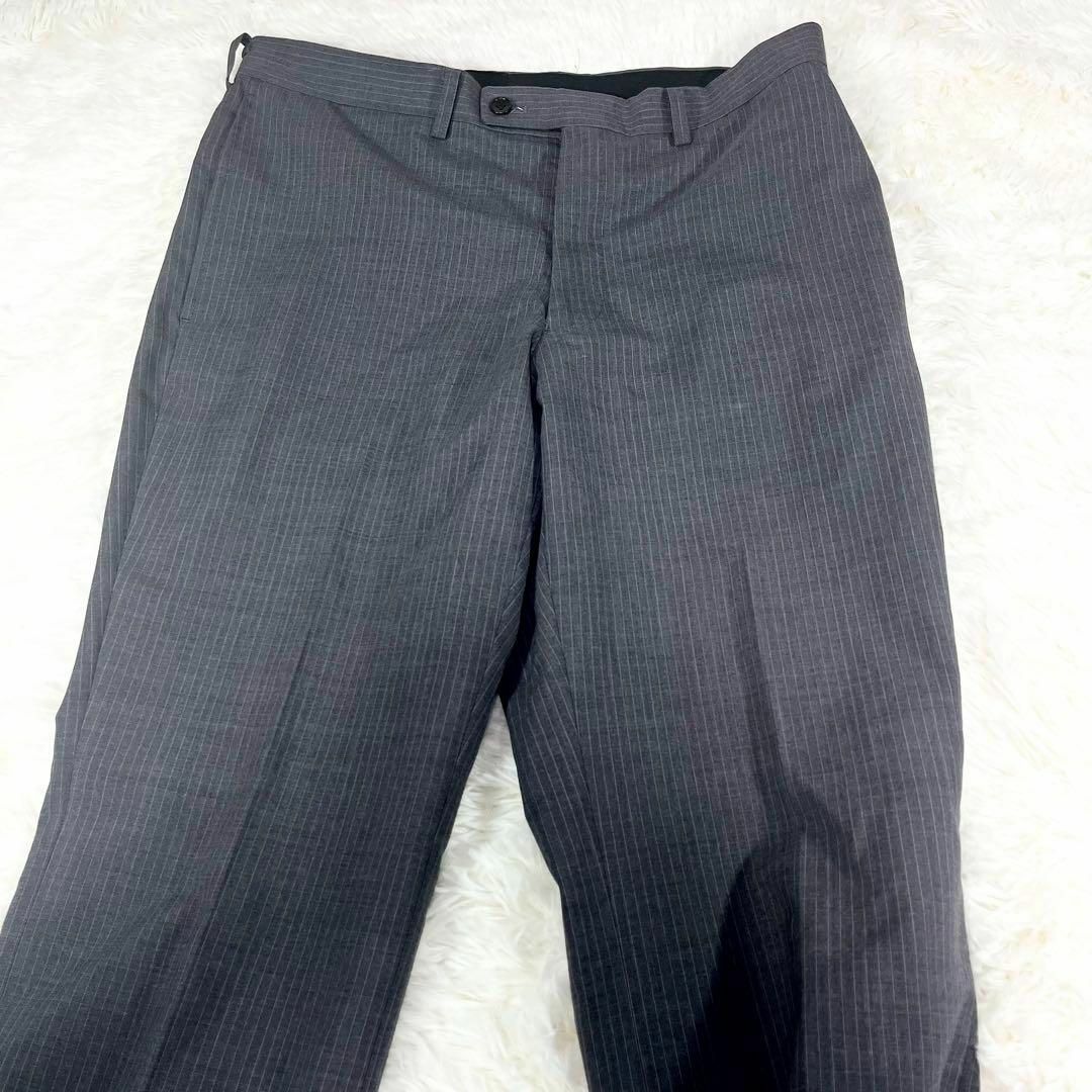 青山　RITORNO スーツセットアップ　グレー　ストライプ　サイズXL相当 メンズのスーツ(セットアップ)の商品写真