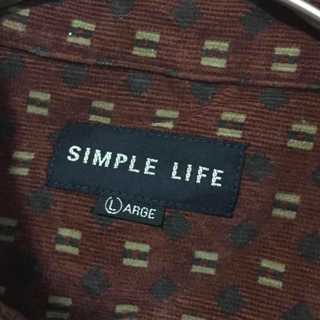 ART VINTAGE(アートヴィンテージ)の【希少】シンプルライフ SimpleLife コーデュロイシャツ M えんじ色 メンズのトップス(シャツ)の商品写真