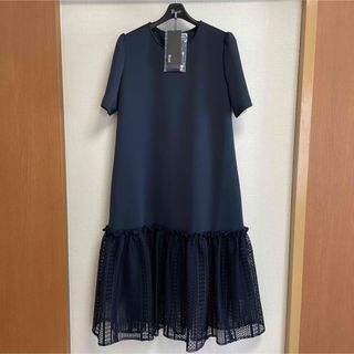 ルネ(René)の美品　ルネrene  ネイビーワンピース　36(ひざ丈ワンピース)