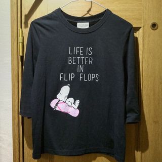 スヌーピー(SNOOPY)のピーナッツ　スヌーピーのＴシャツ(長袖)　サイズＭ　(468)(Tシャツ(長袖/七分))