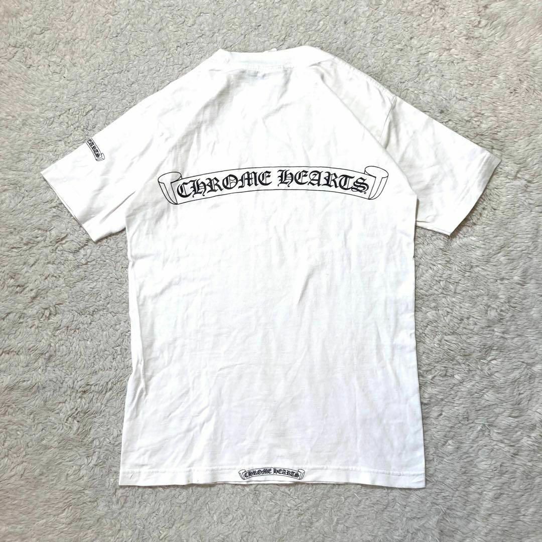 Chrome Hearts(クロムハーツ)の【極美品】クロムハーツ Tシャツ ホワイト 白 ロゴ入り コットン 綿 S メンズのトップス(Tシャツ/カットソー(半袖/袖なし))の商品写真