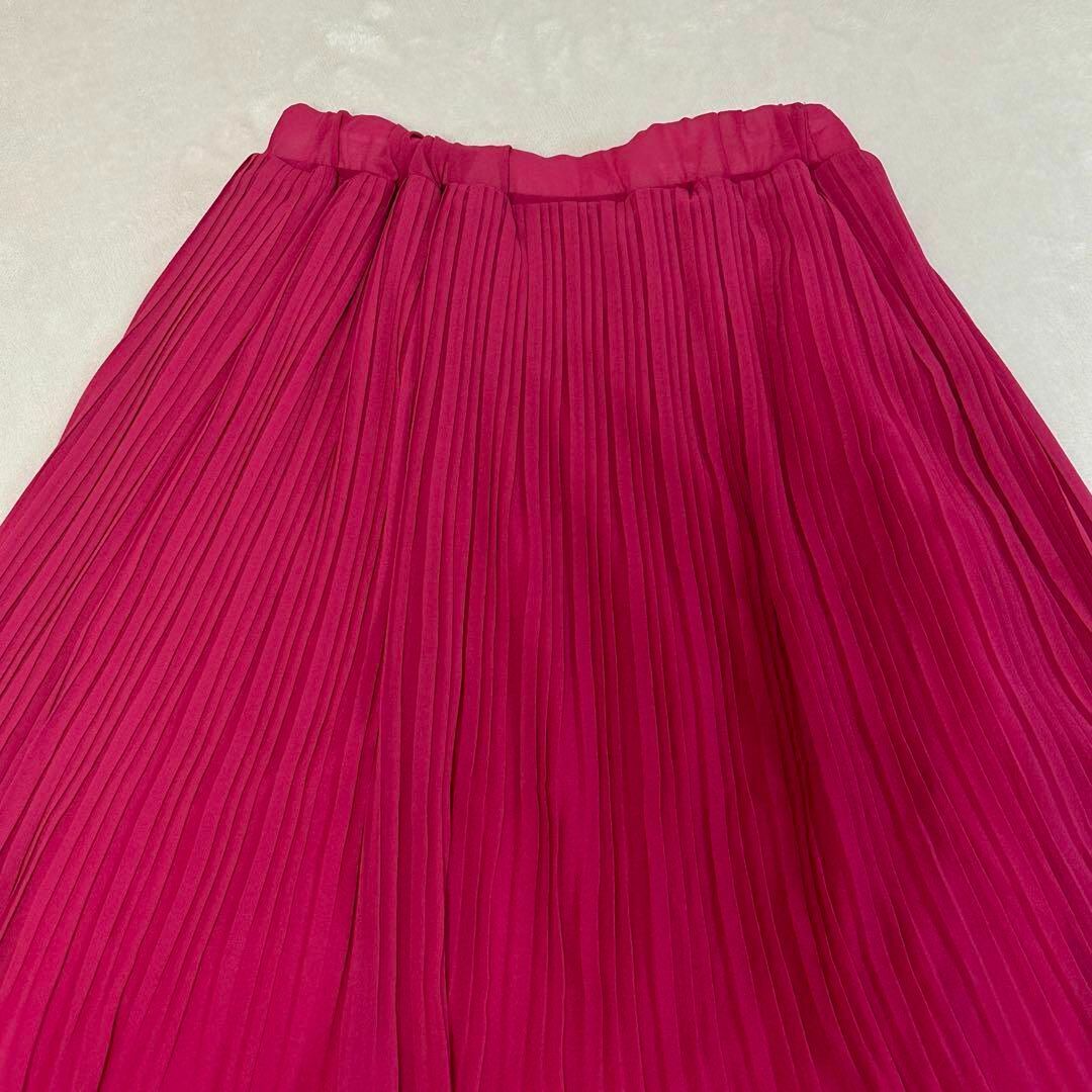 Ranan(ラナン)のRANAN シフォンプリーツマキシスカート　フレア　ウエストゴム　ピンク　M レディースのスカート(ロングスカート)の商品写真