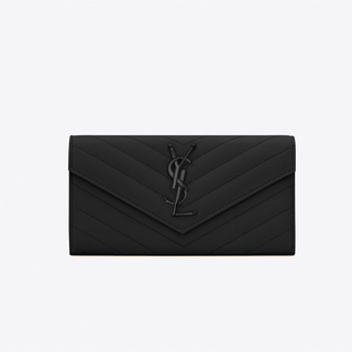 サンローラン(Saint Laurent)の【箱・巾着付き】ラージフラップウォレット　ブラック(財布)