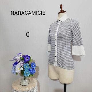 ナラカミーチェ(NARACAMICIE)のナラカミーチェ　極上美品　七分袖シャツ　伸縮性有り　Ｓサイズ(シャツ/ブラウス(長袖/七分))