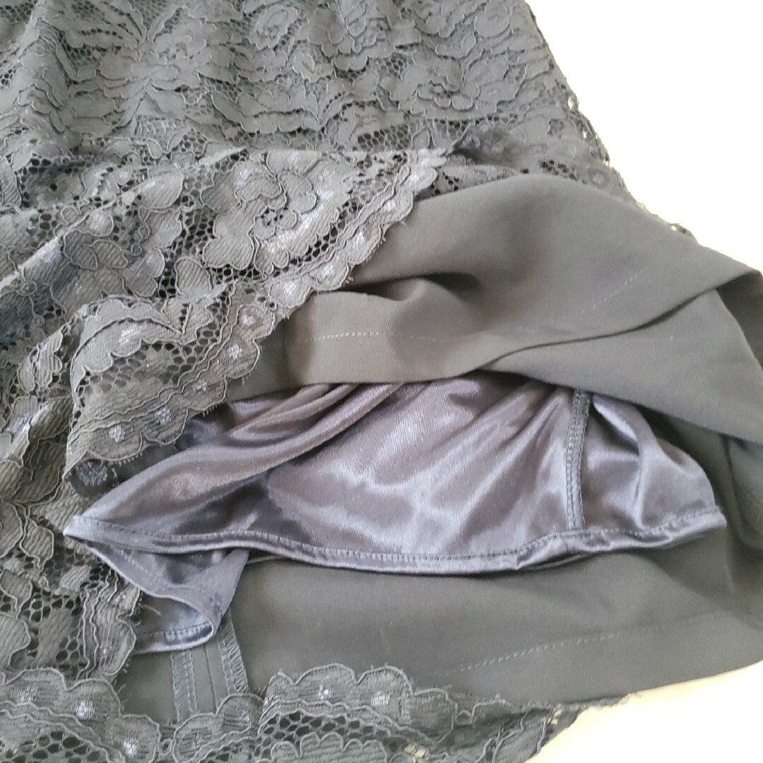 新品 CUI YINGレースシフォンフォーマルワンピース ドレス ネイビー XL レディースのフォーマル/ドレス(ミディアムドレス)の商品写真