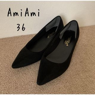 アミアミ(AmiAmi)のアミアミ 走れるパンプス 美脚ポインテッドトゥ 3cm ローヒール 36 黒(ハイヒール/パンプス)