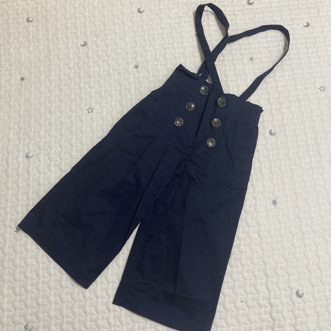 GLOBAL WORK(グローバルワーク)の美品 GLOBAL WORK ネイビー サロペット パンツ M キッズ/ベビー/マタニティのキッズ服女の子用(90cm~)(パンツ/スパッツ)の商品写真