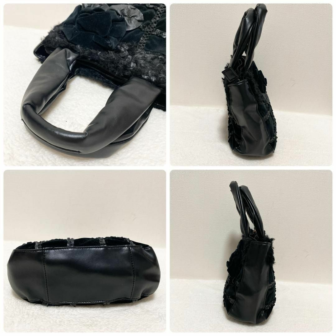 美品✨Roseローズハンドバッグトートバッグブラック黒スウェード レディースのバッグ(トートバッグ)の商品写真