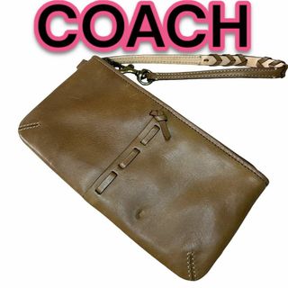 コーチ(COACH)の定番　COACH　コーチ　ポーチ　小物入れ　オールレザー　ブラウン(ポーチ)