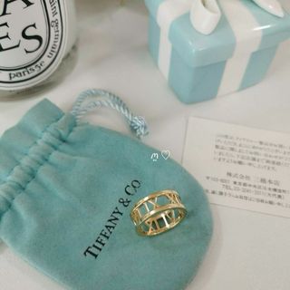 ティファニー(Tiffany & Co.)のティファニー　アトラスオープンリング　8号　Ꮶ18イエローゴールド　エタニティ(リング(指輪))