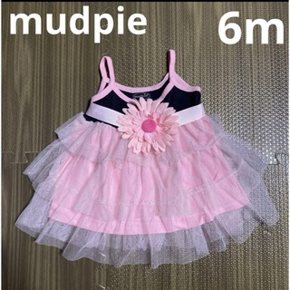 マッドパイ(Mud Pie)のmudpie baby ベビーチュールワンピース　ピンクドレス　6m 60cm(ワンピース)