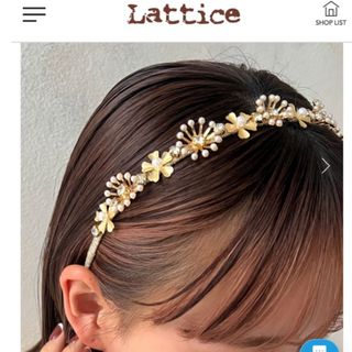 ラティス(Lattice)のヘアアクセ パールフラワーカチューシャ ホイルフレーク 2点セット(カチューシャ)