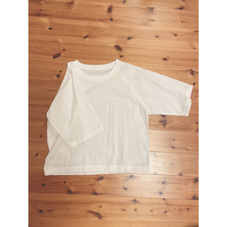 MUJI (無印良品) - 無印　 無印 インド綿洗いざらし　 五分袖布帛Tシャツ