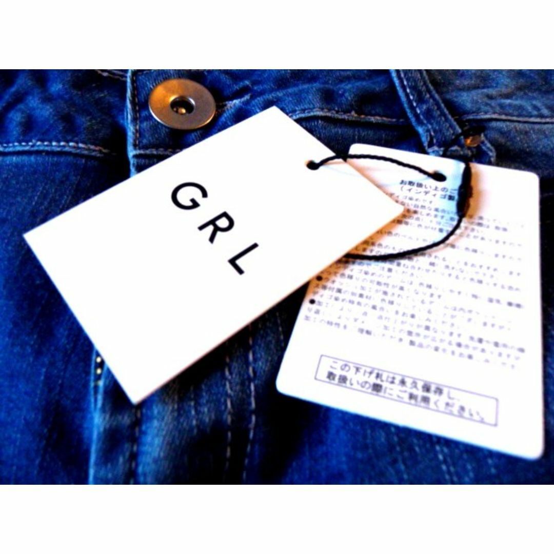 GRL(グレイル)の新品 GRL グレイル サイドカット クラッシュ スキニー デニムパンツ  レディースのパンツ(デニム/ジーンズ)の商品写真