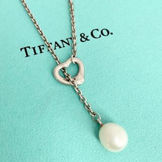 ティファニー(Tiffany & Co.)のティファニー オープンハート ラリアット パール 真珠 ネックレス y77(ネックレス)